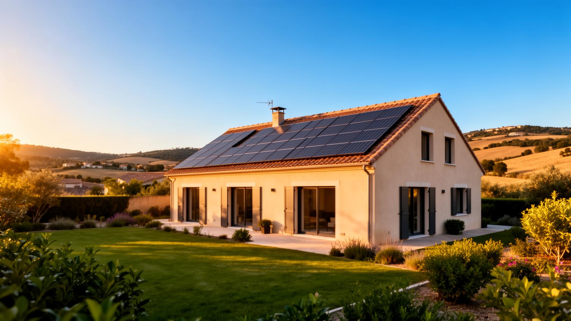 Maison avec panneaux photovoltaïques